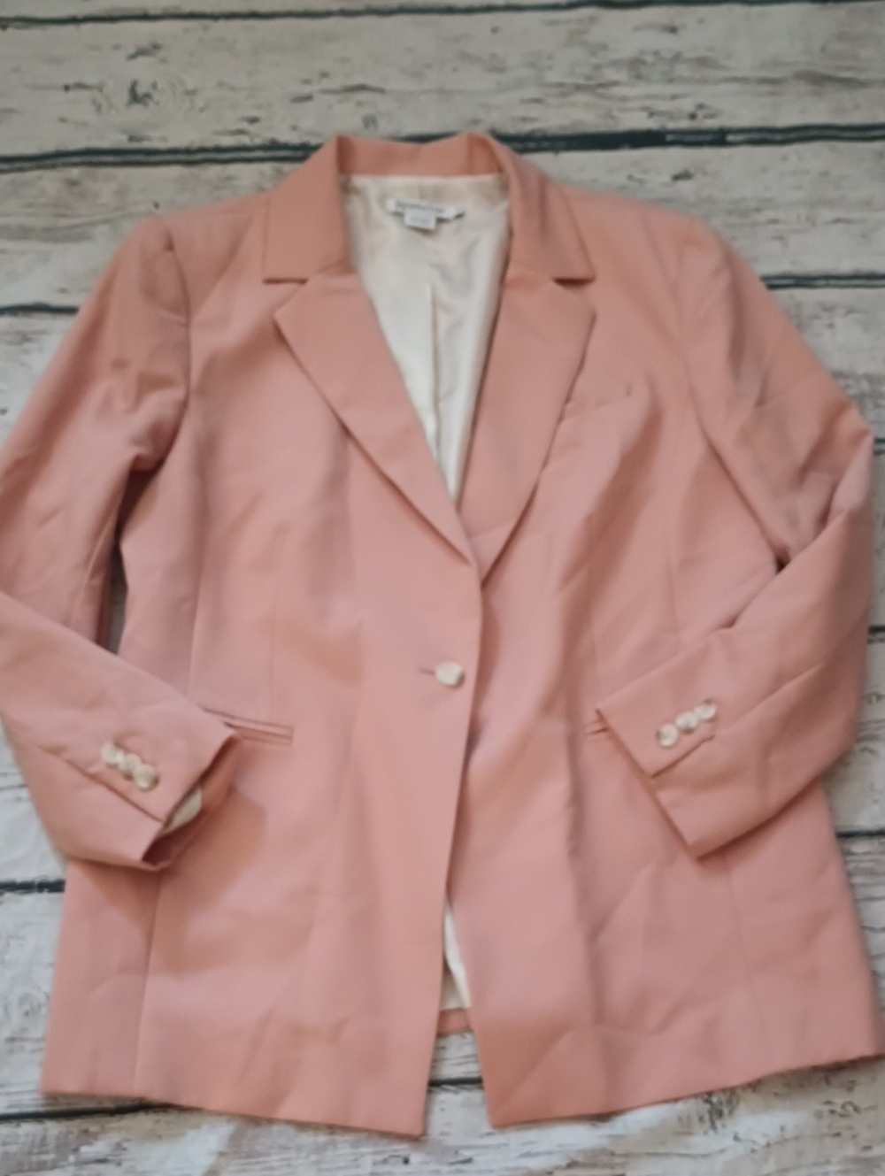 Pendleton Women's Blush Salmon Pink Single Button Blazer 18